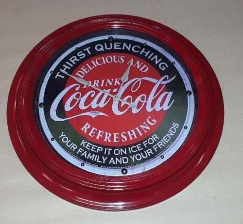 Coca-cola Illuminated Clock 58cm Diameter