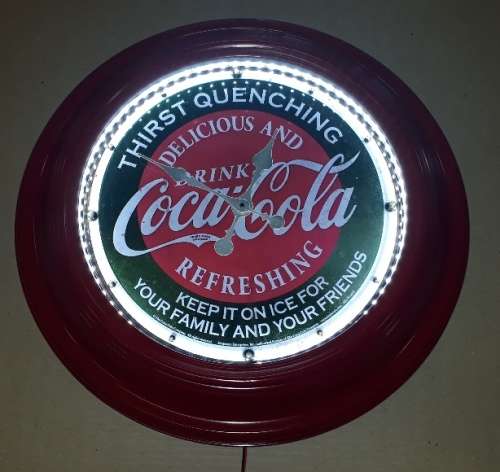 Coca-cola Illuminated Clock 58cm Diameter