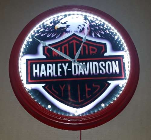 Harley Davidson Illuminated Clock 51cm Diameter