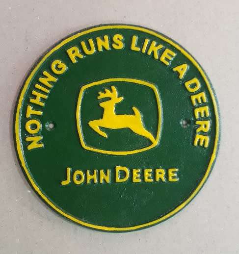 John Deere cast iron Wall Plaque