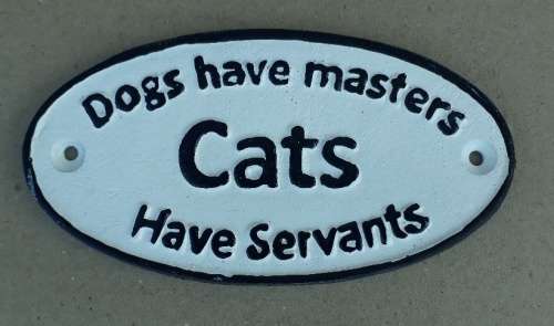 Cat`s Servant Cast Iron Wall Plaque