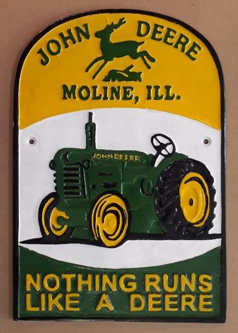John Deere Aluminium Wall Plaque