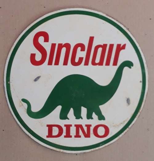 Sinclair Dino Used Metal Sign