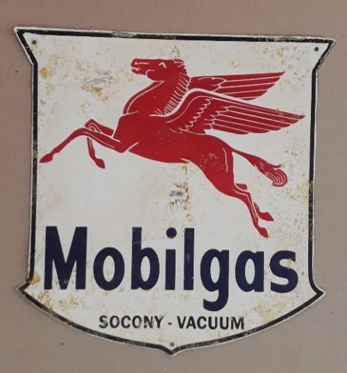 Mobilgas Used Metal Sign