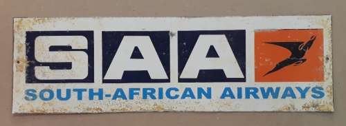 SAA-South African Airways Used Metal Sign