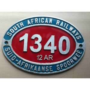SAR. South African Railways reproduction engine plate.