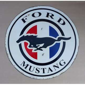 Ford Mustang Round Used Metal Sign