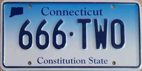 Connecticut State Used USA Genuine Embossed License Plate.