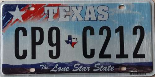 Texas Used USA Genuine License Plate.