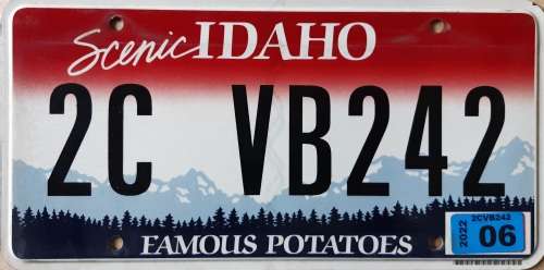 Idaho USA Genuine License Plate with Expiry Date.