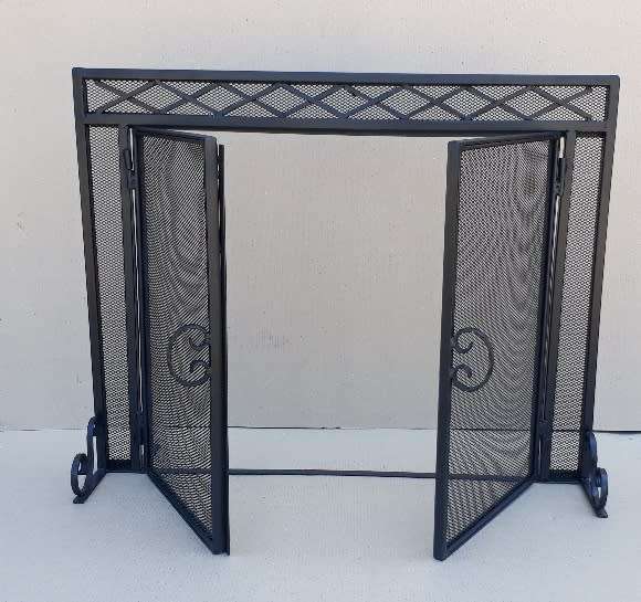 Free Standing Fire Screen with Double Opening Doors 100W x 80H.