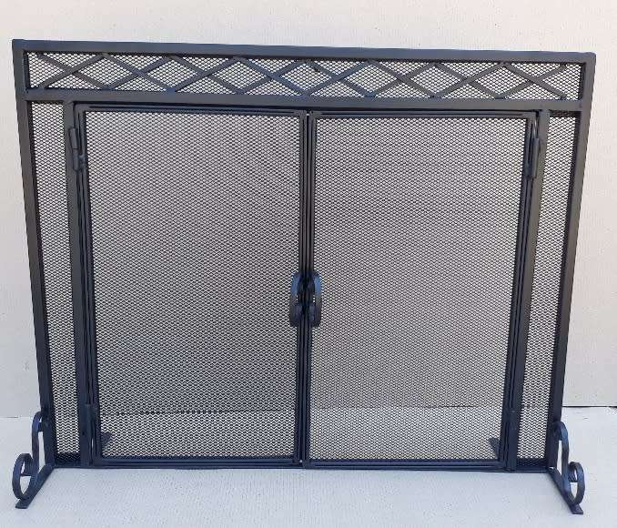 Free Standing Fire Screen with Double Opening Doors 100W x 80H.