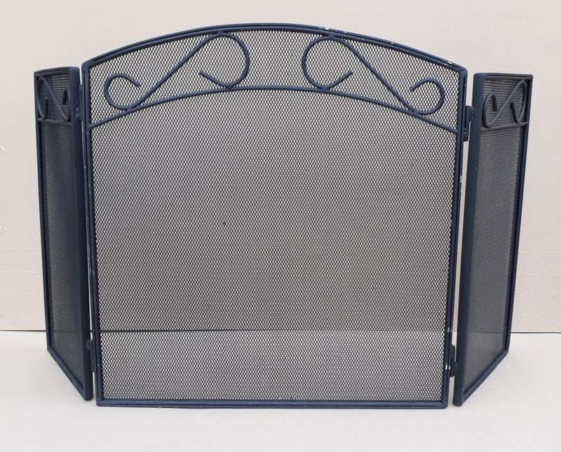 3 Panel Heavy Fire Screen- Arched with Hinged Side Panels