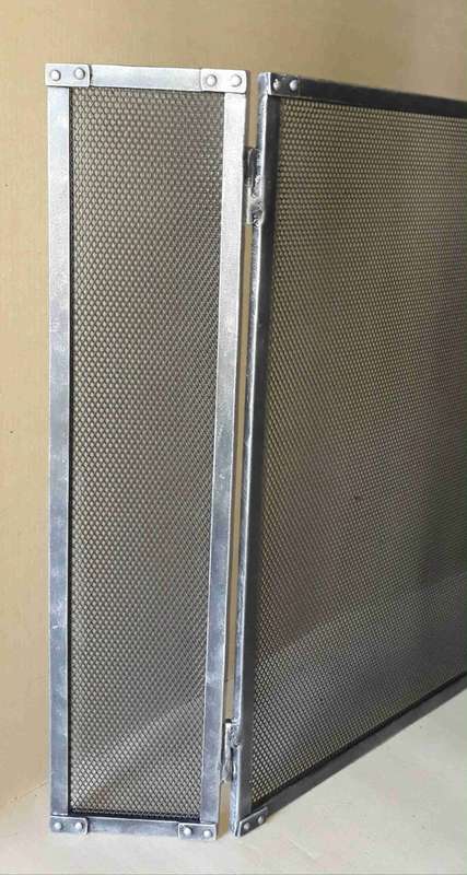 3 Panel Heavy Fire Screen with Hinged Side Panels 100cm x 80cm