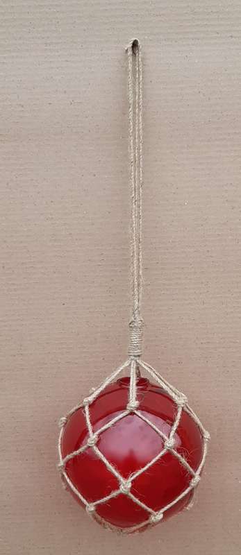 Glass Colored Fishing Net Float-Red-20cm Diameter