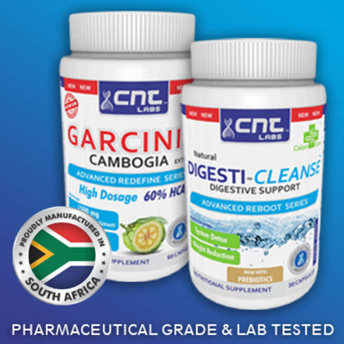 Garcinia Cambogia 1500mg 60% HCA & Digesti-Cleanse Detox caps By CNT Labs - LOCALLY MANUFACTURED