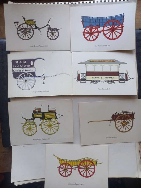 Horse-drawn carriage postcard set