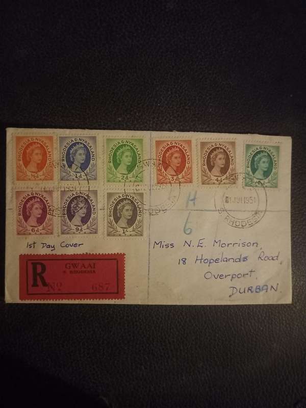 1st day cover 1951 July 1st Gwaai Rhodesia