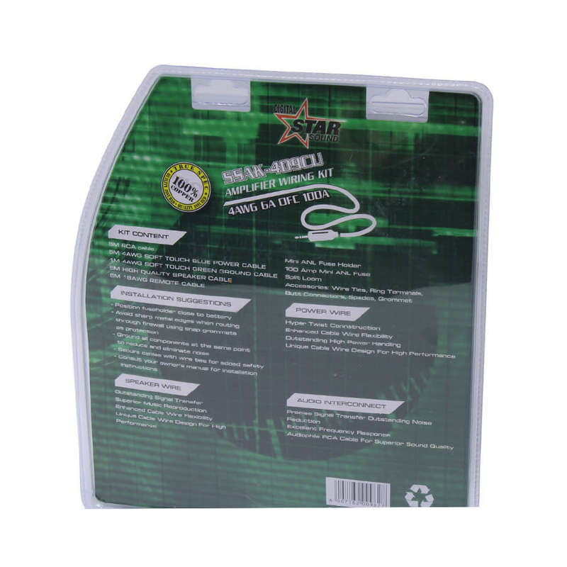 STARSOUND SSAK-409CU 100% COPPER 4 GAUGE WIRING KIT