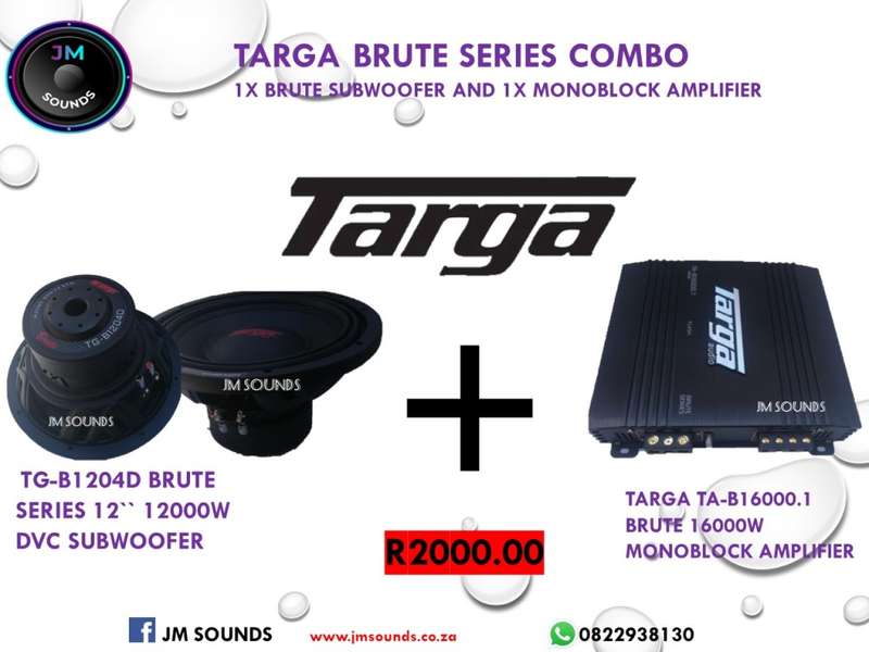 TARGA BRUTE SERIES COMBO (TG-B1204D 12`` SUBWOOFER & TG-B16000.1)
