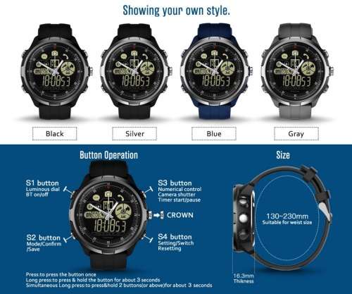 2019 Zeblaze VIBE 4 HYBRID 50m Waterproof 1.24" Mechanical Full View Smart Watch