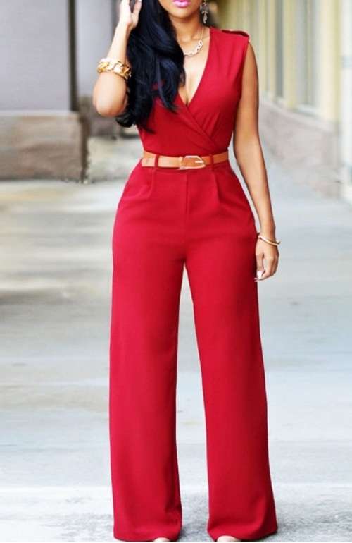 Sexy Rompers Womens Jumpsuit Sleeveless V Neck Bodycon - 3 Colours available