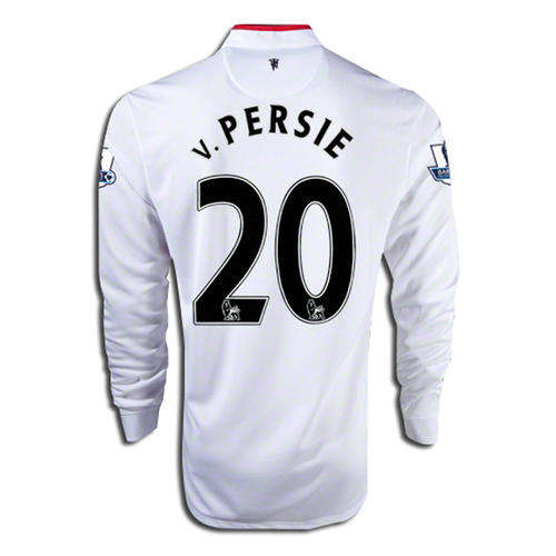 *MEDIUM*MAN UTD AWAY 12/13 VAN PERSIE-WITH BPL BADGES ON BOTH ARMS- LONG SLEEVE !!
