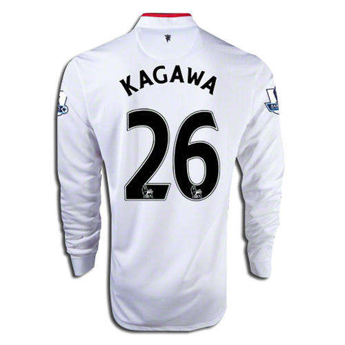 *SMALL*MAN UTD AWAY 12/13 KAGAWA-WITH BPL BADGES ON BOTH ARMS- LONG SLEEVE !!