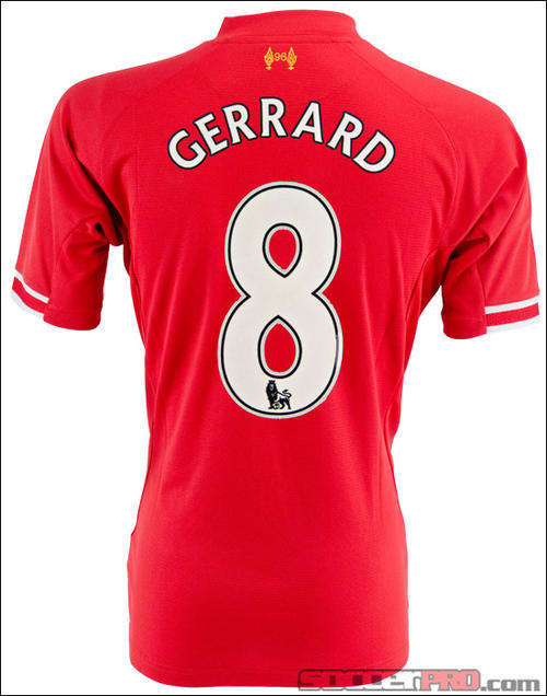 LIVERPOOL 13/14 HOME !!! GERRARD ! SIZE : MEDIUM !!  WITH BPL BADGES !!!!