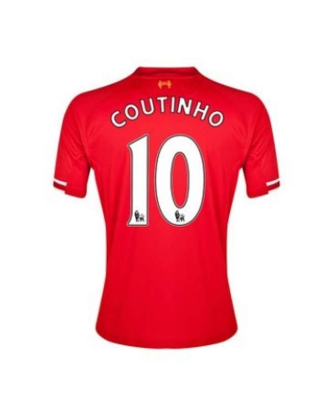 LIVERPOOL 13/14 HOME !!! COUTINHO ! SIZE : MEDIUM !! WITH BPL BADGES !!!!
