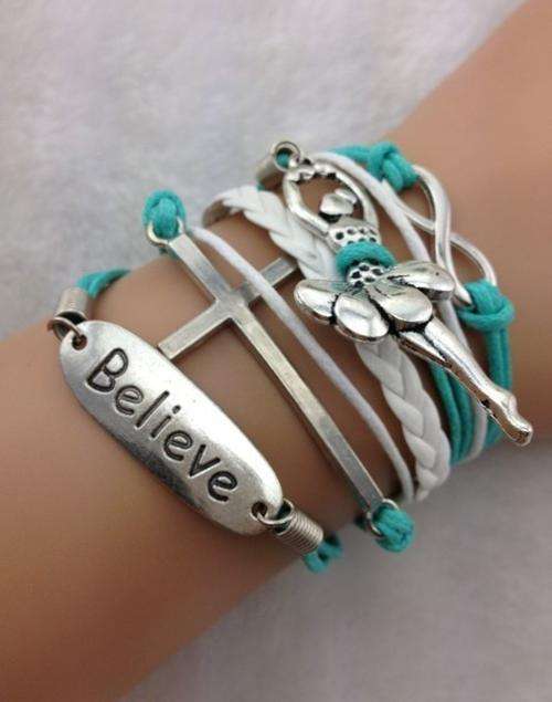 Bracelet- Infinity, Ballerina, Cross and Believe