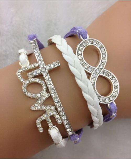Bracelet-Infinity, Love, Cross, Jewels Charm