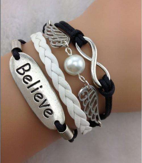 Bracelet- -Believe, wing ,infinity