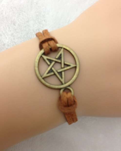 Bracelet- Supernatural Inspired,retro bronze pentagram
