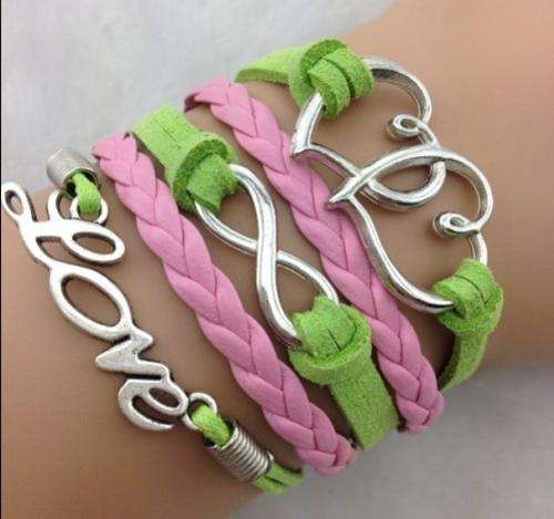 Bracelet- Double heart, infinity and love