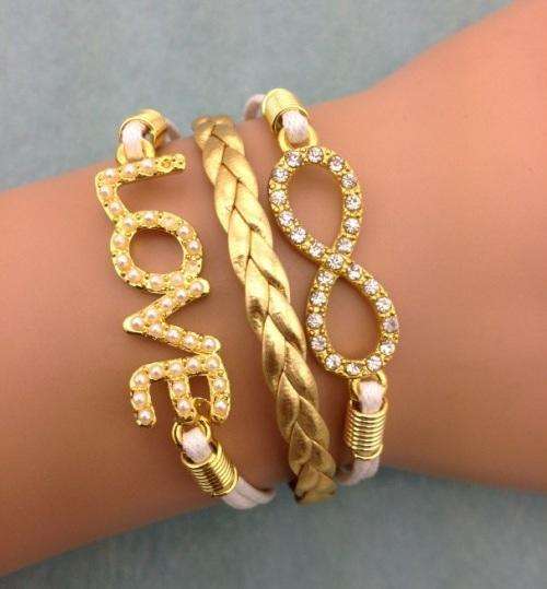 Bracelet-Infinity and love charm