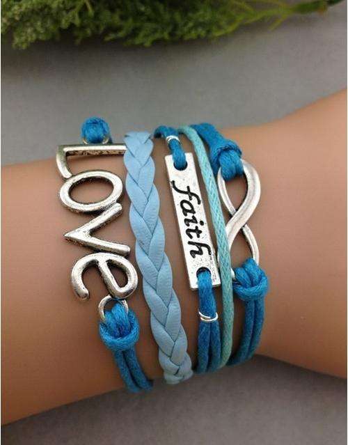 Bracelet- -Infinity, love and faith Charm