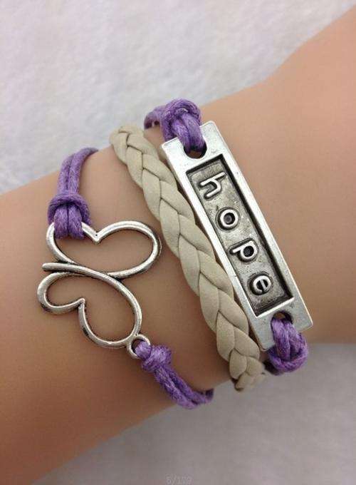 Bracelet- -Hope and butterfly Charm