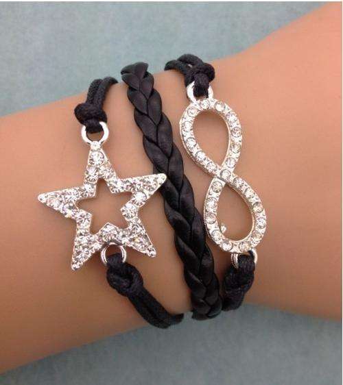 Bracelet-Infinity and star charm