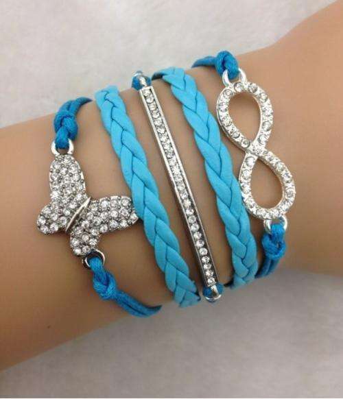 Bracelet-Infinity and butterfly charm