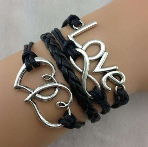 Bracelet- Love, infinity and double hearts