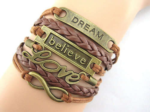 Bracelet- Dream, love, believe and infinity