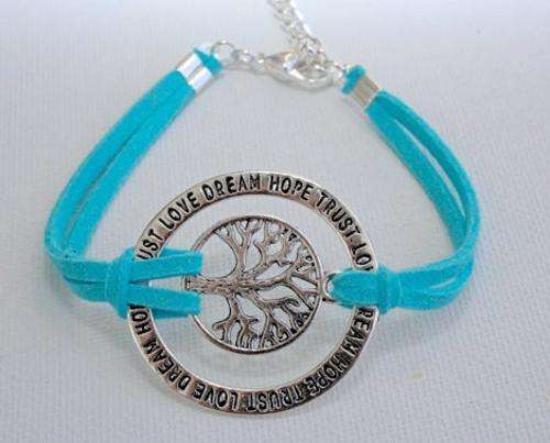 Bracelet- Tree of life, trust, love, hope dream charm in various colours