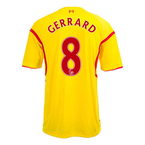 LIVERPOOL 14/15 AWAY !!! GERRARD ! SIZE : MEDIUM !! WITH BPL BADGES !!!!
