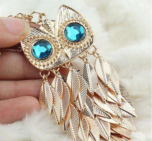 Gorgeous sweater necklaces Owl, Peacock feather, crystal moon or tree of life-Perfect fall accessory