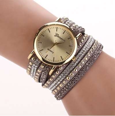 Weave wrap chain Rivet Bracelet Watch