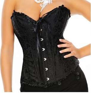 Fashion Satin Overbust Embroidered Corset Bustier XS,S,M,L,XL,XXL,3XL,4XL,5XL,6XL