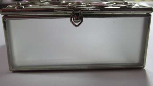 Glass Flower and Butterfly Jewellery Box.