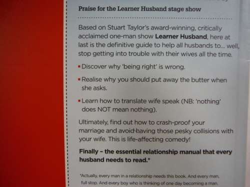 Learner Husband : A Handy Guide for Avoiding Collisions with your Wife - Stuart Taylor