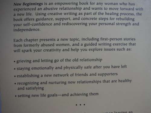 New Beginnings: A creative writing guide for women who have left abusive partners- Sharon Doane